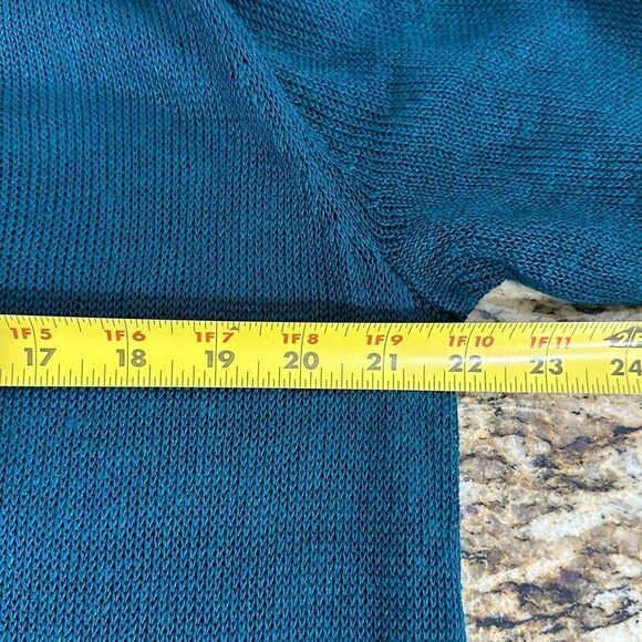 J. Jill Linen Blend Green Open Front Longline Duster Cardigan Size LP - Picture 10 of 12